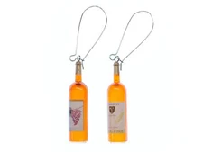 Wine Earrings Miniblings Pendant Wine Bottle Drink Brown Red Wine 5cm