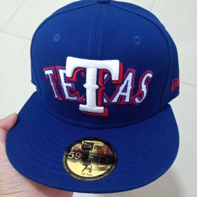 Texas TETAS Rangers Banned New Royal Era Cap Viral 59Fifty Overlap Fitted Hat