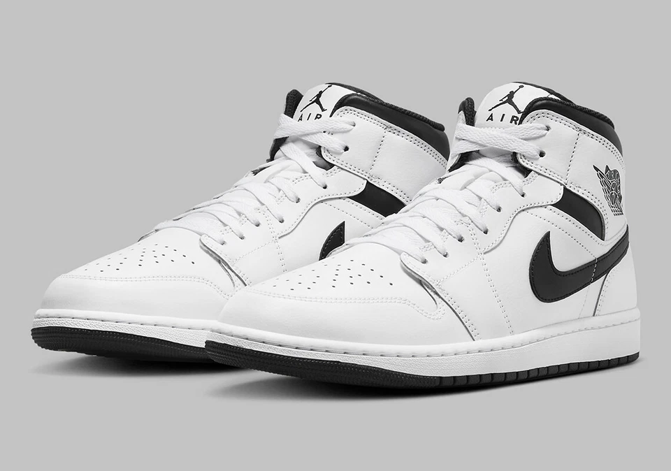 Nike Air Jordan 1 Retro Mid Reverse Panda Blanco Negro Nby DQ8426-132 talla 13 Para hombres Foto 2 de 4