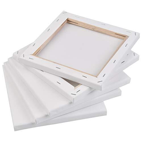 TIMESETL Set di 5 Tele da dipingere/Tele con Cornice/Cotone, 20x20 (U0C)