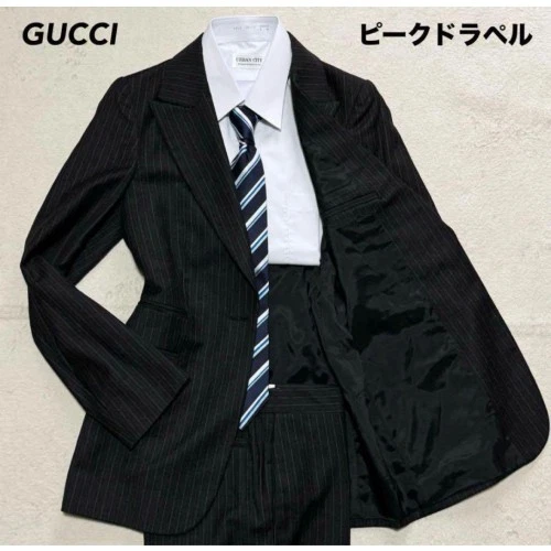 GUCCI Tuta Set Up Peak Riga Bavero Nero Uomo Taglia 38 40 Usata Buone Condizioni