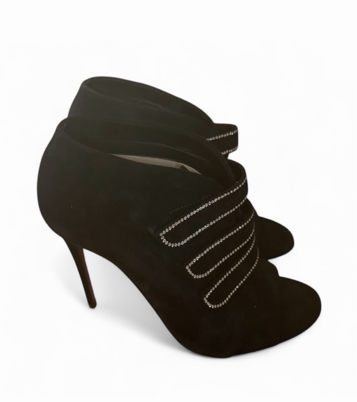 Christian Louboutin Suede Crystal Triplica Strass 100 Booties RETAIL  1,295 image 3