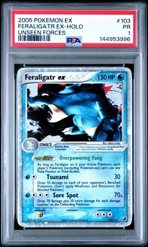 2005 Pokémon EX Unseen Forces Feraligatr ex Holo #103 PSA 1 PR • LOW POP