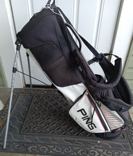 PING E2 Golf Stand Bag White Black Red Backpack Strap