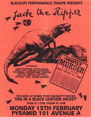 1993 Blacklips Performance Troupe Jack The Ripper Pyramid Club Flyer ANOHNI NYC