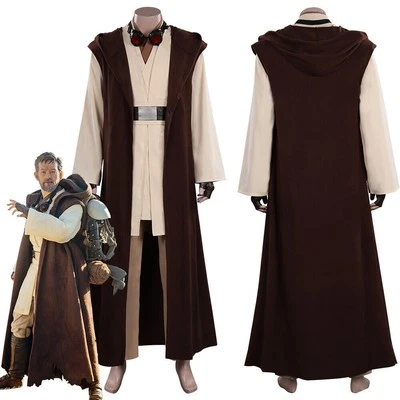 HANDMADE Star Wars Obi Wan Kenobi Cosplay Jedi Knight Costume Outfit Full Set MEN