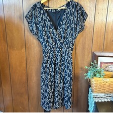 Wayward Fancies eShakti Black Paisley Print Wrap Dress Career Party