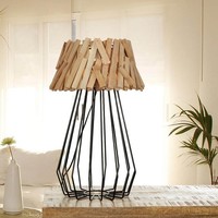 Tischlampe Tischleuchte Treibholz Drahtgestell 58 Cm E27 Handarbeit Nachttisch
