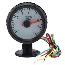 8020BL Tachometer Gauge, 2 Inch 52mm 12V Blue LED 0-8000RPM Tachometer Tach