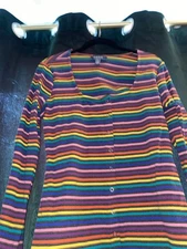ModCloth Rainbow Retro Bell Sleeve L