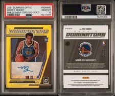 2021-22 Panini Donruss Optic Dominators Moses Moody Rookie Auto Gold /10 PSA 10