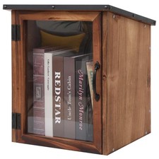 Library Box Outdoor,Free Library Box Little Outdoor Book Storage,Wood Cabinet...