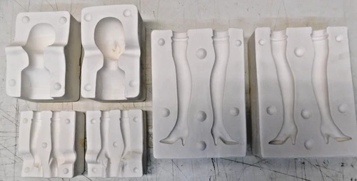 Vintage BiL-Mac 667 Ceramic Slip Casting Mold Girl Doll Head, Arms, and Legs #35