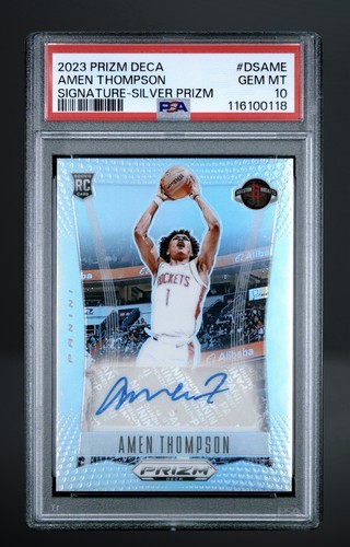 2023 Prizm Deca Amen Thompson RC Auto Silver Prizm PSA 10 GEM MINT Rocket Rookie