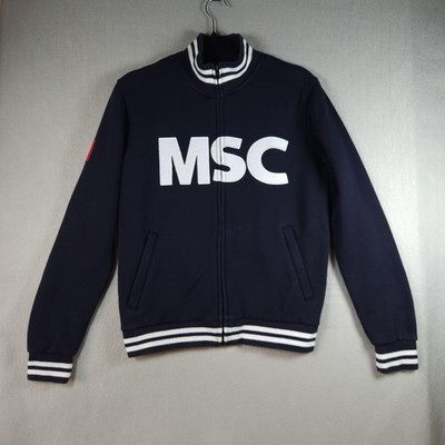 MSC Jacket Mens Small Blue Fleece Varsity Full Zip Cruise Nautical Logo