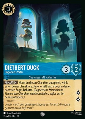 Lorcana Dietbert Duck - Dagoberts Vater 10WHI-144 Common Deutsch Neu Foil