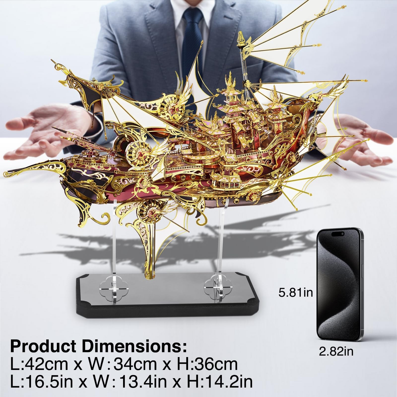 Piececool 3D Metal Puzzles, Nine Heavens Boat Models Kits to Build for Adults...