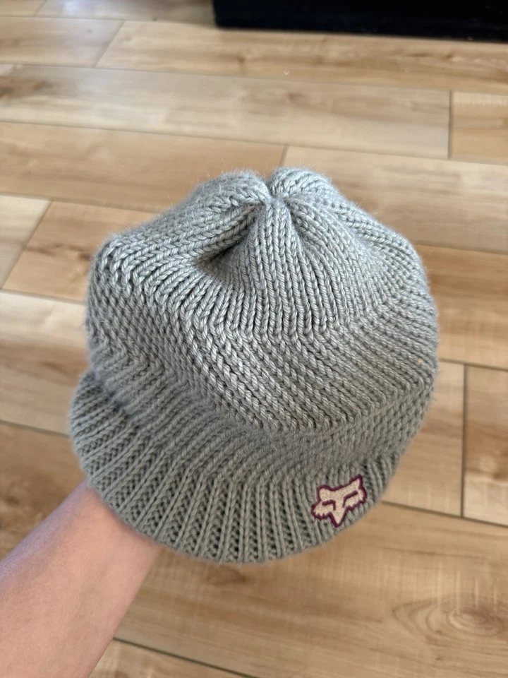 De colección Y2K Fox Racing Gorro Gorra Visera Bondi Tostado Beige Tejido Para Mujer’s Foto 2 de 4