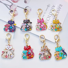 Adorable 4pc Enamel Cat Purse/ Keychain Charms
