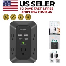 Compact Surge Protector Outlet Extender with Smart USB-C Charging Ports