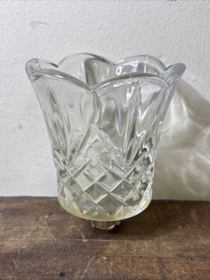 Homco Home Interiors Clear Starlite Peg Votive Cup Sconce Candle Holder 3''