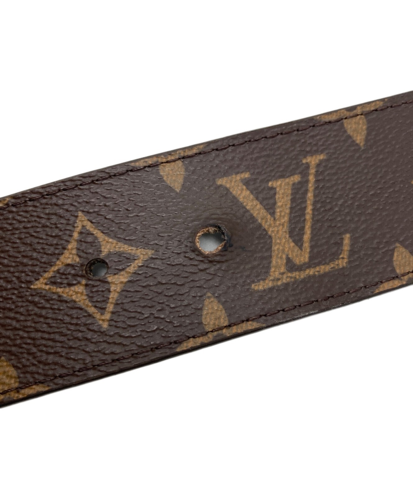 Louis Vuitton Belt men Authentic M0422 LV Pyramid 40MM Brown lenght 100cm image 7