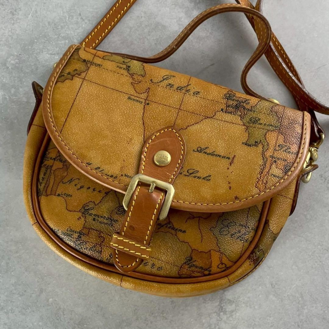 Prima Classe PVC Leather Map Pattern Shoulder Bag… - image 1