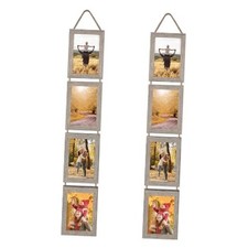 4x6 Hanging Collage Picture Frames Set of 2, 8 Opening 4x6-Vertical Rustic