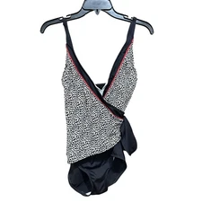 Gabar Swimsuit Women 8 Leopard Print Wrap One Piece Bathing Suit Swimwear FLAW