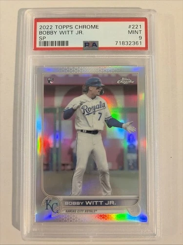 PSA 9 2022 Topps Chrome SP Bobby Witt Jr. #221 (RC)