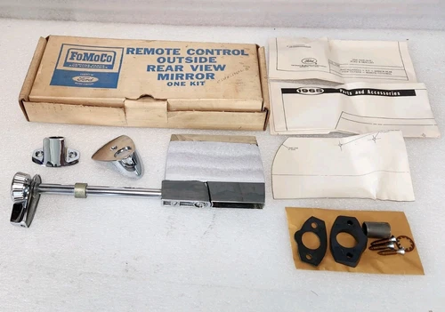 NOS 1965-1966 FORD MERCURY REMOTE CONTROL OUTSIDE REAR VIEW MIRROR C5AZ-17696-D