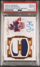 2022 Flawless Justin Jefferson Dual Patch Auto-Bronze 9/9 PSA 8 POP1