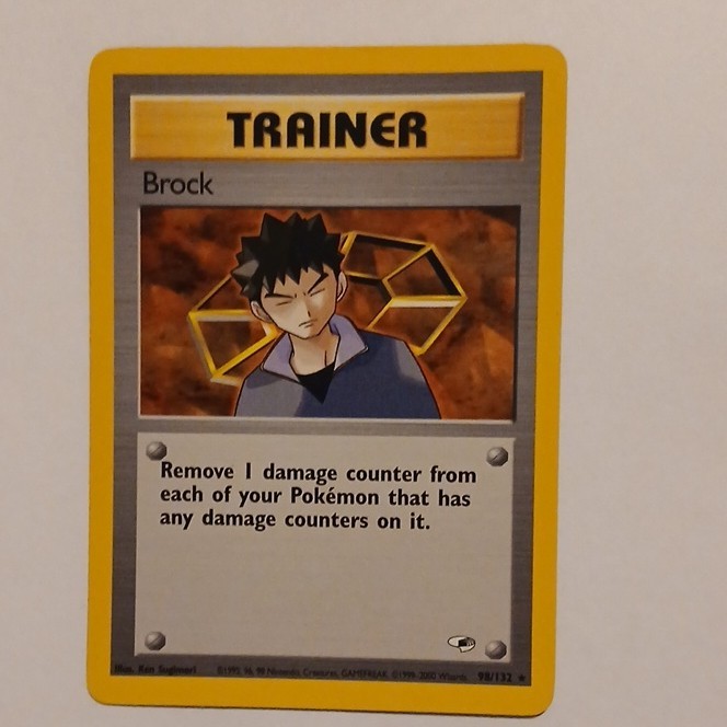 Pokémon Brock Gym Heroes Trainer Rare 98/132 Regular English 1999 Nintendo