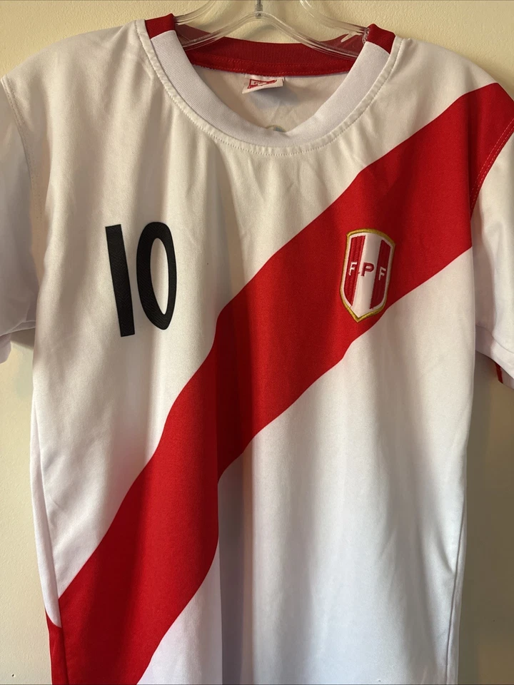 Peru 2018 World Cup Umbro Home Jersey #10 Cueva Men’s Size S FPF Fifa Russia - Image 2 of 4