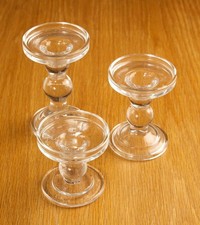 Reversible Glass Pillar or Dinner Candle Holders Small - Medium - Large