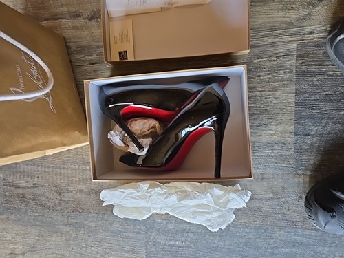 Christian Louboutin Pigalle 100 mm Pumps Patent Calf Leather Black EU 39.5 NIB - Picture 8 of 13