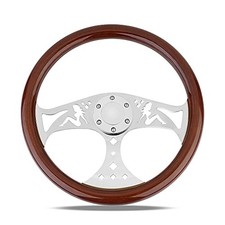 15" Car Wood Grain Steering Wheel Girl Pattern Classic Nostalgia wooden-02