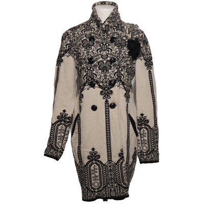 Twin Set Simona Barbieri, Mantel, Damen, Größe: M, Beige/Schwarz #bXf