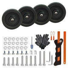 4 Pcs Luggage Wheels Replacement 50x14mm TPE Rubber 50mm Roller, Black