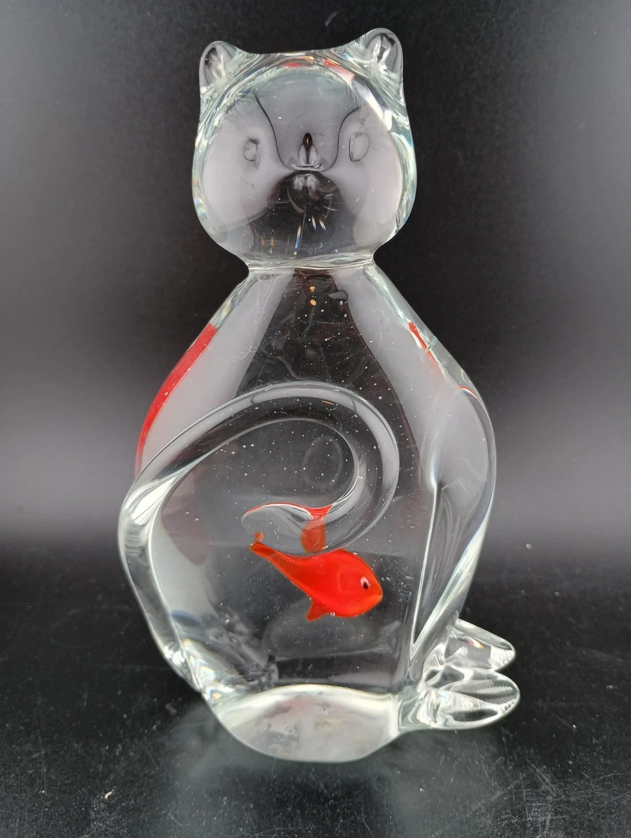 Glass Cat Figurine In Collectible Cat Figurines for sale | eBay