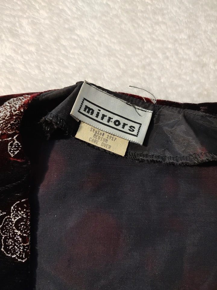 Chaqueta Bolero Vintage Icónica Años 80 Retro Espejos Terciopelo Recortado Floral Mediana Foto 3 de 4