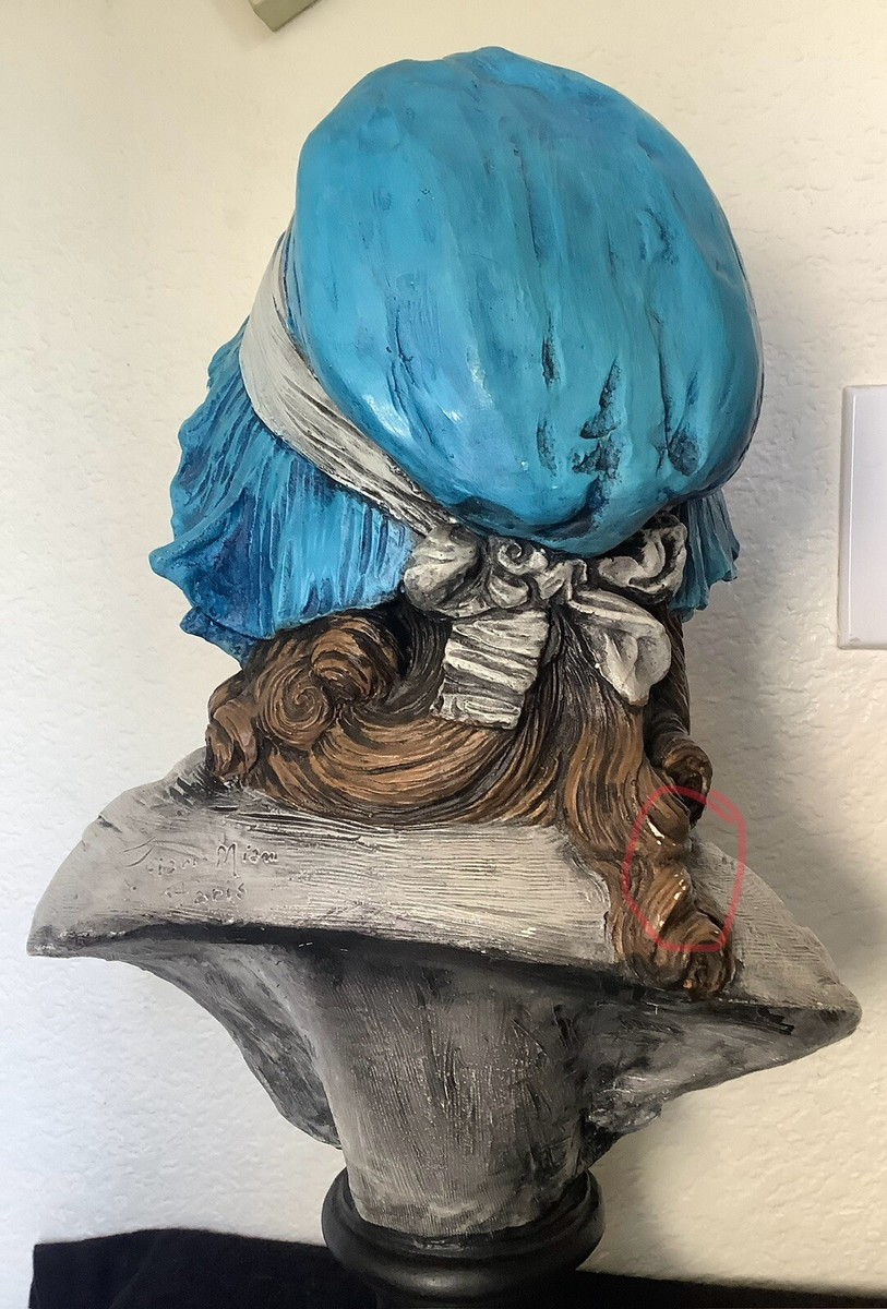 Vintage Grinam Niam Paris French Peasant Girl Bust Sculpture, 18