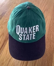 Vintage Quaker State Motor Oil Trucker Hat Cap Green Black