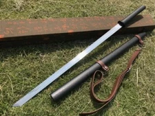 Hand Forged 1095 steel blade Japanese samurai sword full Tang Black Katana