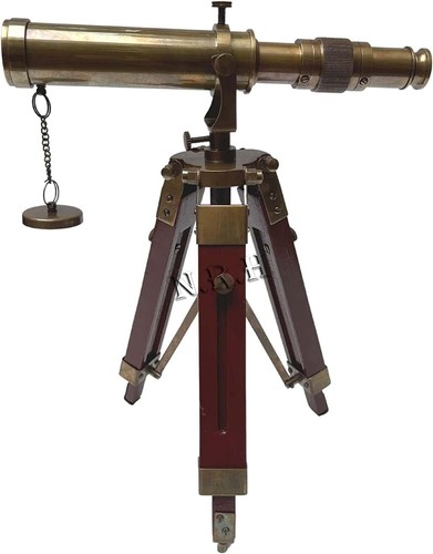 Telescopio Portatile In Ottone Vrinda Con Custodia In Legno | Lunghezza 15,2 Cm E Ingrandimento 3x Per Collezionisti E Appassionati Di Mare - 2