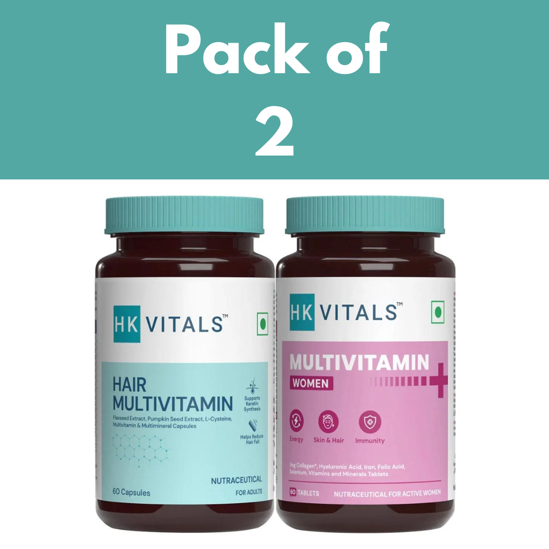 HK Vitals Multivitamin Plus Women & Hair Multivitamin for Energy, Joints 60Tabs