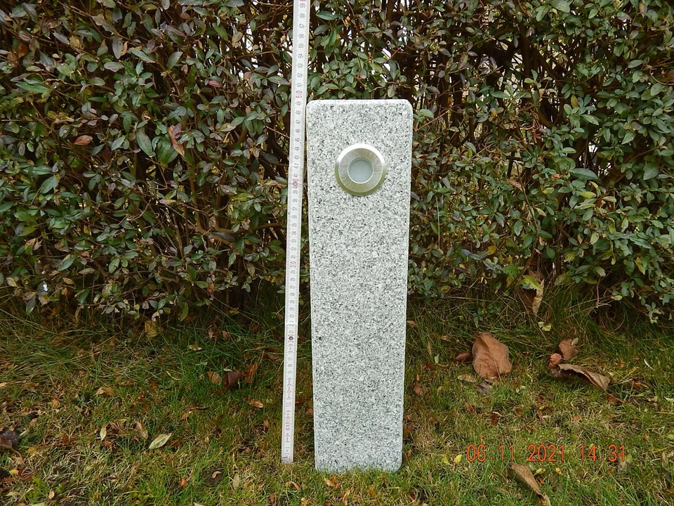 LED Gartenlampe Granit mit Bohrungen für 2 Einzeldosen Energiesäule Stele 230 V - Bild 4 von 4
