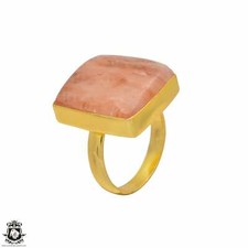 Size 7.5 - Size 9 Adjustable Lodolite Quartz 24K Gold Plated Ring GPR37