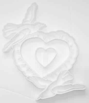 DOVE LOVE HEART WEDDING ANNIVERSARY 7.5 INCH PIE TOPPER COOKIE CUTTER PR3318
