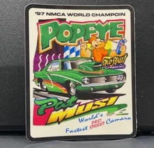 VRHTF NHRA POPEYE THE KING OF NITROUS PAT MUSI RACING ENG1NES 3 X 4.25" STICKER